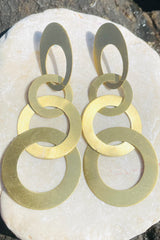 Bobo Gold Brass Dangle Hoops