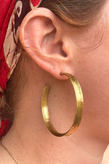 Bobo Textured Golden Brass Hoops