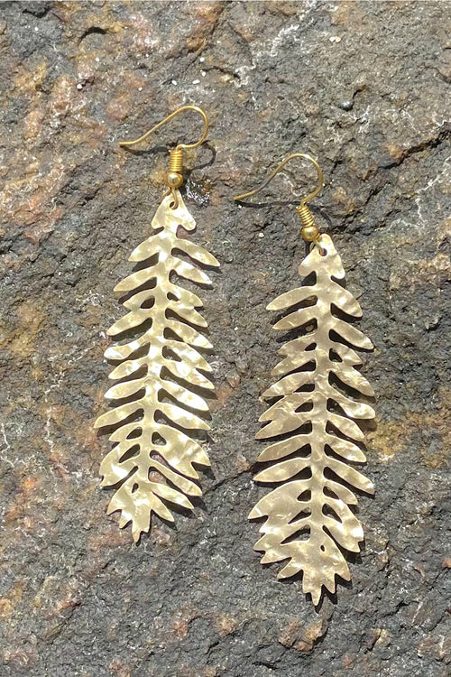 Bobo Gold Brass Leaf Earrings