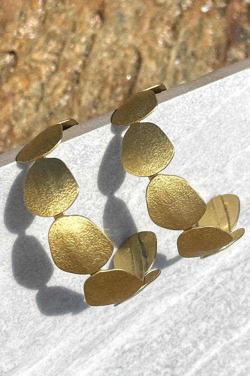Bobo Circle Golden Brass Hoops