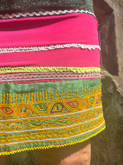 The Choli Skirt In Lime & Hot Pink - Lanka Tropicana & Up-Cycled Collection