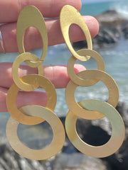 Bobo Gold Brass Dangle Hoops
