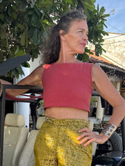 Jojo Mauve Crop - Upcycled - Golden Retro Riviera Collection