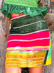 The Choli Skirt In Tie Dye & Hot Pink - Lanka Tropicana & Up-Cycled Collection
