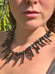 Vintage Black Coral Necklace