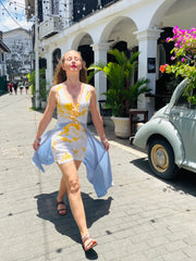 The Limencello - Varona Set In Sri Lankan Tie Dye - Up-Cycled Collection