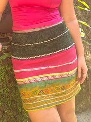 The Choli Skirt In Lime & Hot Pink - Lanka Tropicana & Up-Cycled Collection