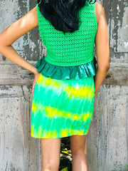 The Penelope Peplum Crochet Top - Medium - Lanka Tropicana Collection