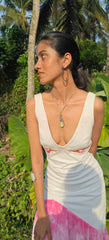 BoBo Crystal & Sterling Silver Wrap Necklace With Seed Beads - Made In Sri Lanka