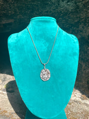 Molten Silver Face Gem Necklace - Wendy Leherissey Design