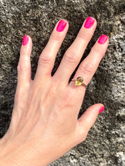 Yellow Citrine & .925 Silver Ring - Made In Sri Lanka - Kalumali Design