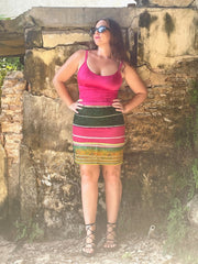 The Choli Skirt In Lime & Hot Pink - Lanka Tropicana & Up-Cycled Collection
