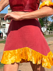 The Carmen Skirt - Upcycled - Golden Retro Riviera Collection