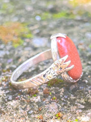 Vintage Afghan Goldstone & Sterling Silver Ring