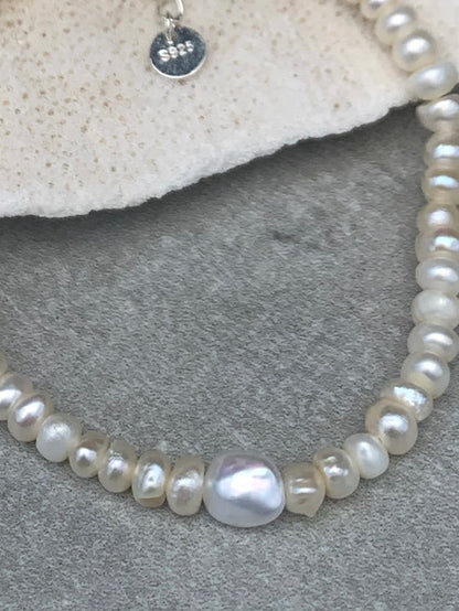 Pearl Bracelet - 100% Genuine Pearls & .925 Silver