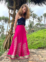 The Bobo Pant - Vintage Silk  Saree - Lanka Tropicana & Up-Cycled Collection