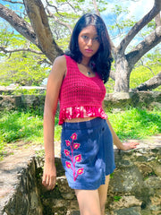 The Senu Embroidered Skort - Lanka Tropicana & Up-Cycled Collection