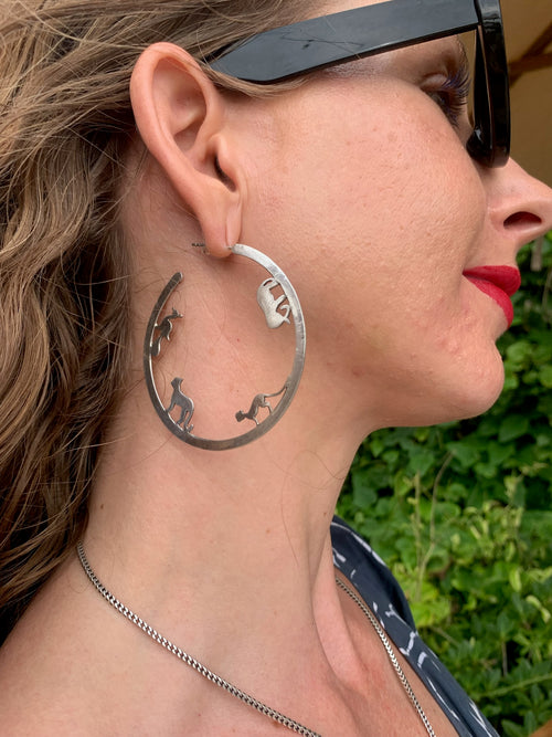 Yala Animal Hoops In Silver - Made In Sri Lanka