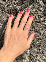 Sri Lankan Halo Opal Silver Ring - Made In Sri Lanka - Kalumali Design