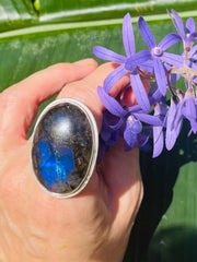 Sri Lankan Labradorite & Silver Ring - Made in Sri Lanka