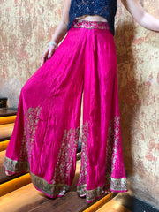 The Bobo Pant - Vintage Silk  Saree - Lanka Tropicana & Up-Cycled Collection