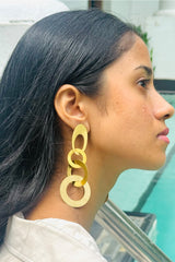 Bobo Gold Brass Dangle Hoops