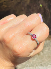 Sri Lankan Garnet & Silver Ring - Designed & Handmade by Kalumali