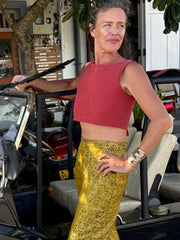 Jojo Mauve Crop - Upcycled - Golden Retro Riviera Collection