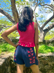 The Senu Embroidered Skort - Lanka Tropicana & Up-Cycled Collection
