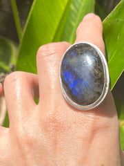 Sri Lankan Labradorite & Silver Ring - Made in Sri Lanka