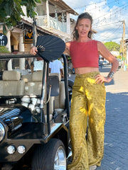 Jojo Mauve Crop - Upcycled - Golden Retro Riviera Collection