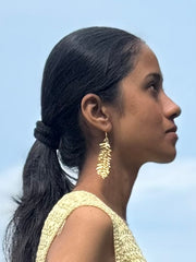 Bobo Gold Brass Leaf Earrings