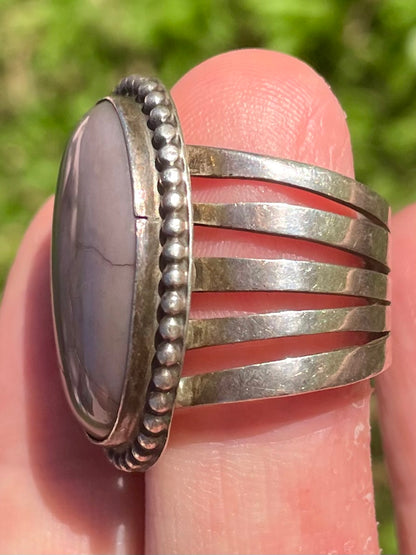 Vintage Silver And Agate Ring - New Mexico