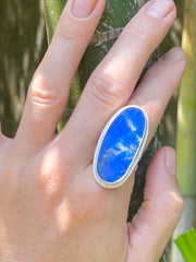 Sri Lankan Lapis & Silver Ring - Made In Sri Lanka