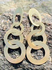 Bobo Gold Brass Dangle Hoops
