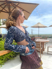 The Stevie- Sri Lankan Batik Tie Crop Top