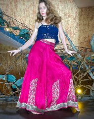 The Bobo Pant - Vintage Silk  Saree - Lanka Tropicana & Up-Cycled Collection