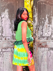 The Penelope Peplum Crochet Top - Medium - Lanka Tropicana Collection