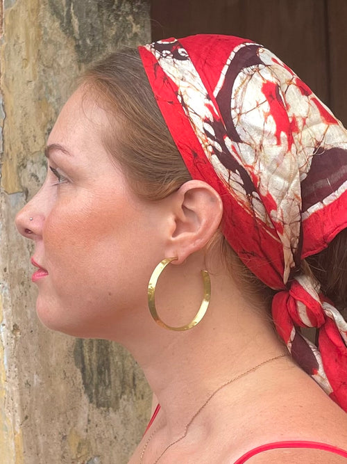 Bobo Textured Golden Brass Hoops