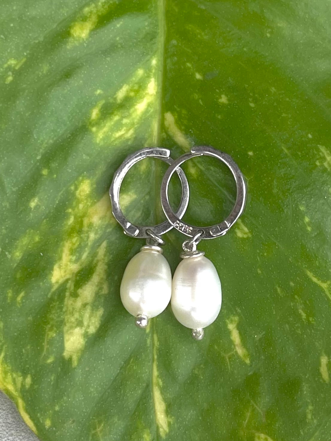 Pearl Tear Drop Earrings - 100% Genuine Pearls & .925 Silver