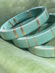 Galle Fort Bangles In Glistening Teal - Set Of Three