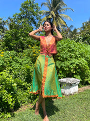 The Parvati Set - Up-Cycled Vintage Silk Saree - Made In Sri Lanka