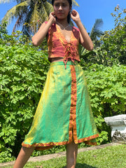 The Parvati Set - Up-Cycled Vintage Silk Saree - Made In Sri Lanka
