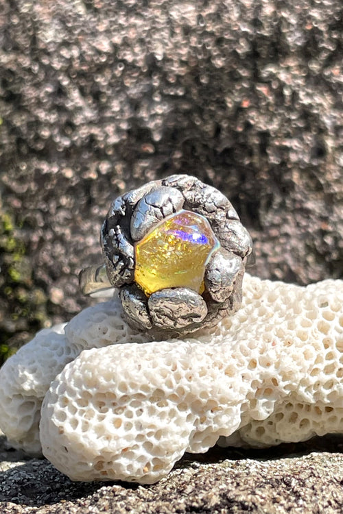 Lava Flower - Molten Silver & Glass Fusion - Wendy Leherissey Design