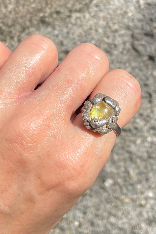 Symphony Ring - Molten Silver & Glass Fusion - Wendy Leherissey Design