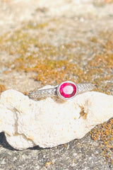 Sri Lankan Garnet & Silver Ring - Designed & Handmade by Kalumali