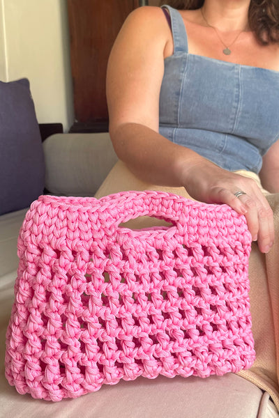 The Iresha Crochet Bag - Hibiscus- Made in Sri Lanka