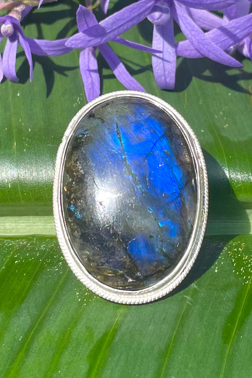 Sri Lankan Labradorite & Silver Ring - Made in Sri Lanka