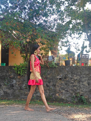 Circle Saree Mini Skirt - Paradise In The Village Collection - Upcycled Textiles