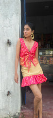 Circle Saree Mini Skirt - Paradise In The Village Collection - Upcycled Textiles